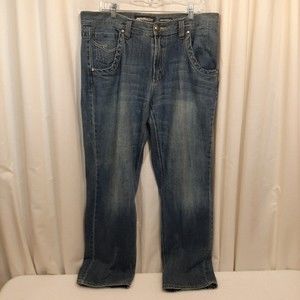 Men's ECHO Unlimited Define By Design Slim Straight Faded Blue Jeans Size 38x33
